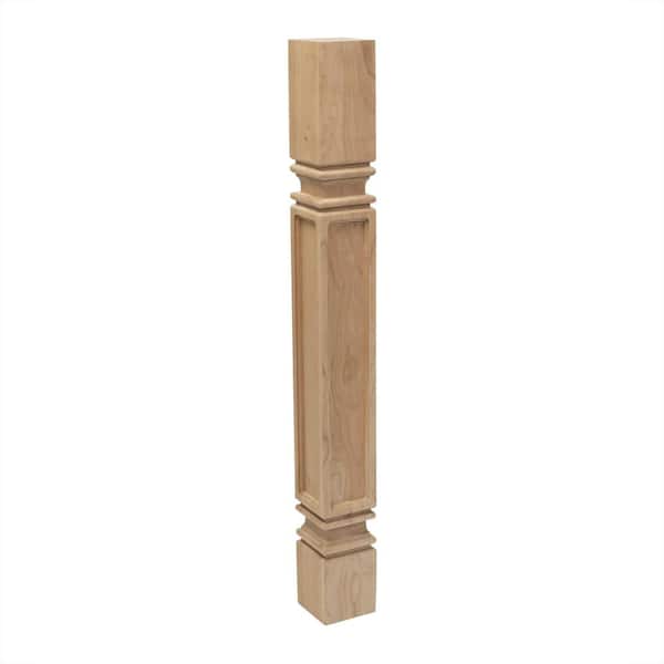 American Pro Decor 3-3/4 in. x 35-1/4 in. Unfinished North American Solid Cherry Mission Kitchen Island Leg