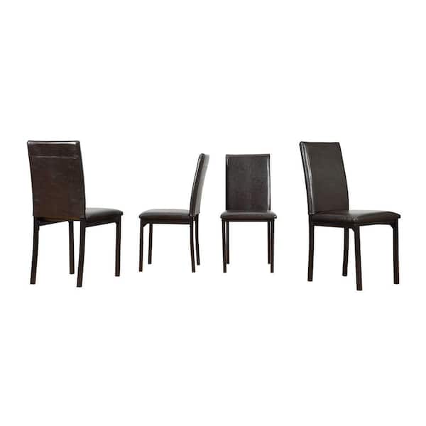 HomeSullivan Bedford Black Faux Leather Dining Chair (Set of 4)