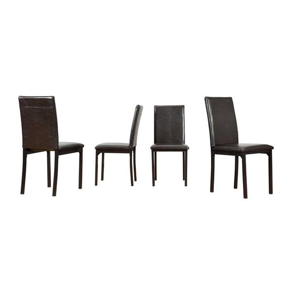 Homesullivan Bedford Black Faux Leather, Faux Leather Dining Chairs Set Of 4