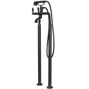 Traditional 3-Handle Freestanding Roman Tub Trim Kit with Handshower in Tuscan Bronze (Valve Included)