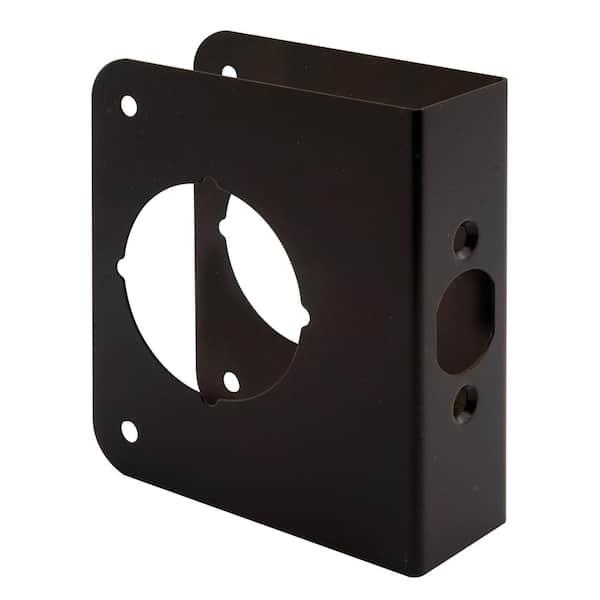 1-3/8 in. x 4-1/2 in. Thick Solid Brass Lock and Door Reinforcer, 2-1/8 in. Single Bore, 2-3/8 in. Backset