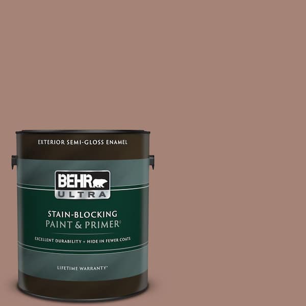 BEHR ULTRA 1 gal. Home Decorators Collection #HDC-NT-07 Hickory Branch Semi-Gloss Enamel Exterior Paint & Primer
