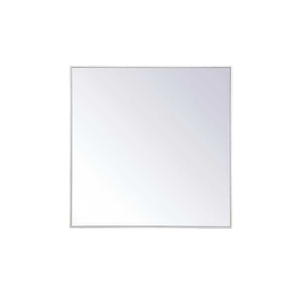 Unbranded Medium Rectangle White Modern Mirror (36 in. H x 36 in. W)