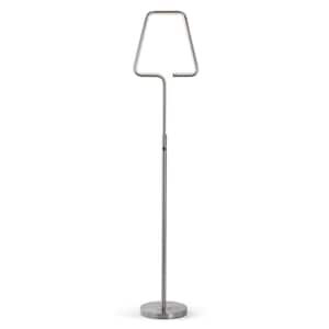 The LAMP 63 in. Brushed Nickel Integrated Dimmable LED Tube Standard Floor Lamp