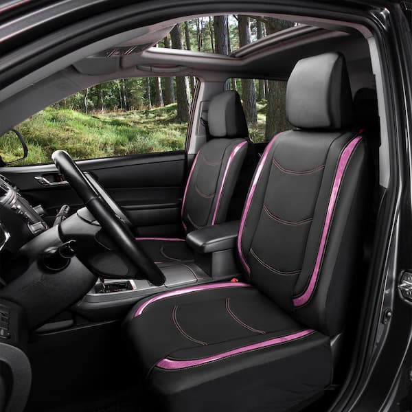  Car Seat Cover 5 Universal Seat Cushions Full Set Leather  Stitching Breathable Four Seasons Multi-Color Men and Women (Color : Purple)  : Automotive