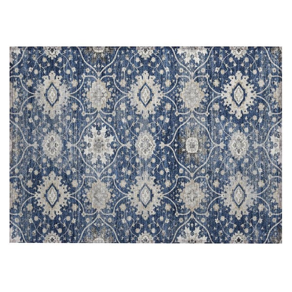 Chantille Machine Washable Indoor/Outdoor Abstract ACN3100 Navy 3 ft. x 4 ft. Area Rug