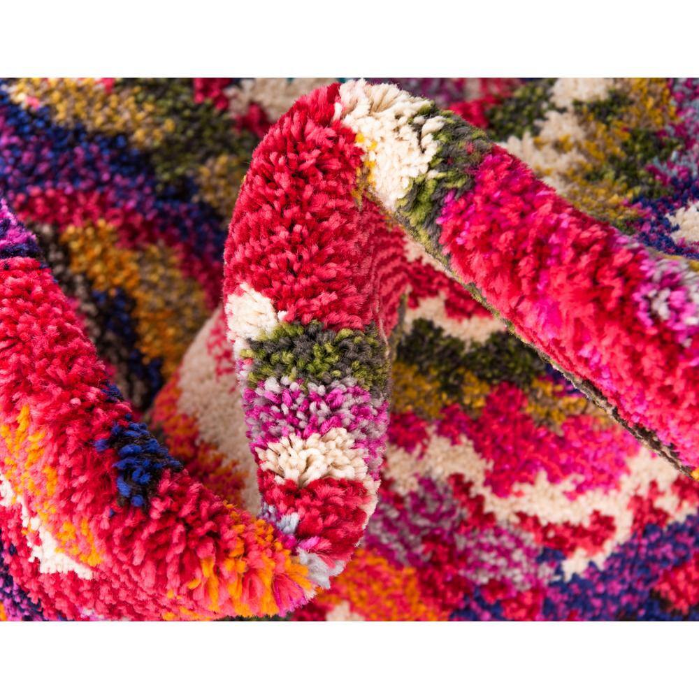 Colorful Abstract Rectangular Synthetic Area Rug