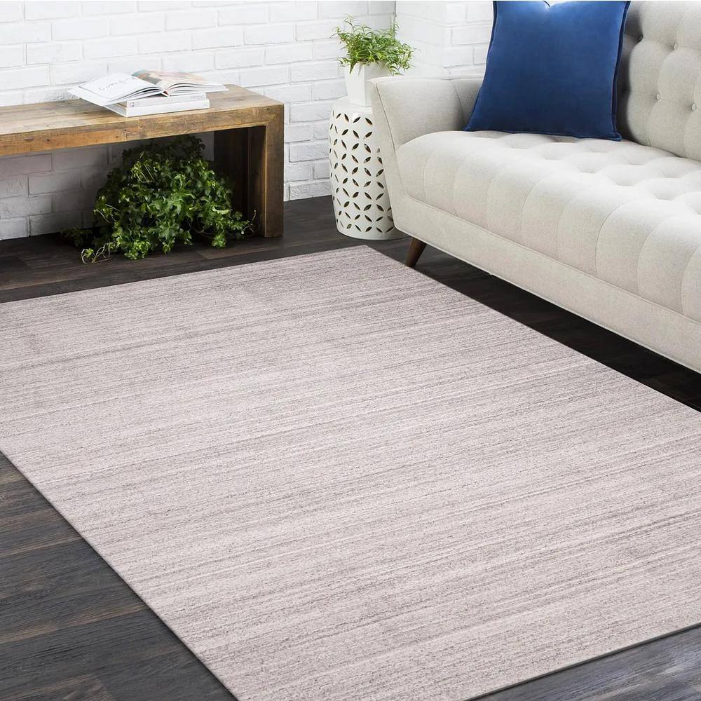 Halsey Tailored Texture 9' x 12' Wool-Blend Area Rug in Silver