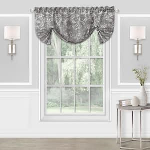 Charlotte 17 in. L Polyester Window Curtain Valance in Grey