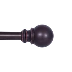 Bryce 66 in. - 120 in. Adjustable Single Curtain Rod 3/4 in. Diameter in Bronze with Ball Finials