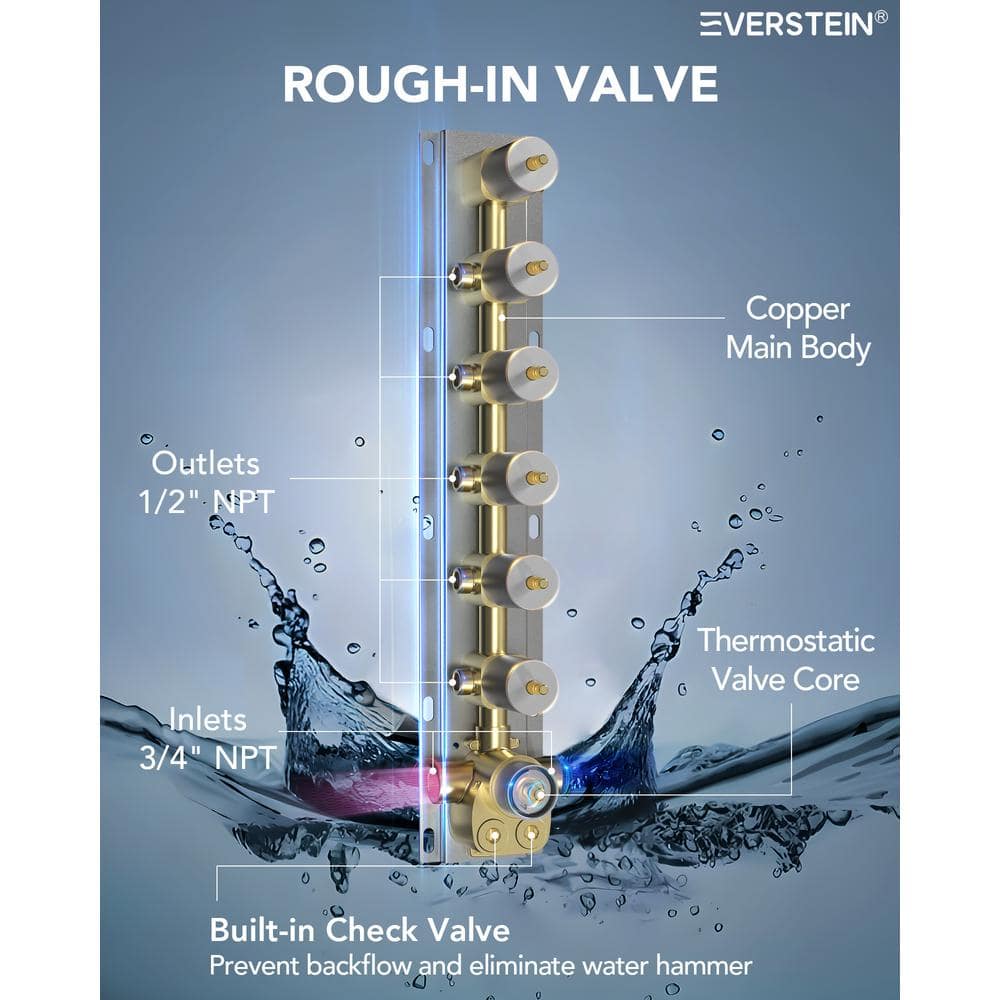 Large Brushed Nickel Dual LED Ceiling and Wall Mounted Shower System