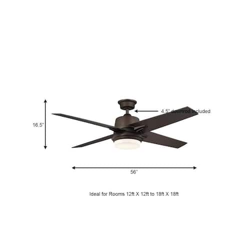 56 in. Montel LED Espresso Bronze Ceiling Fan With Light and Remote Control Ceiling Fans With Lights