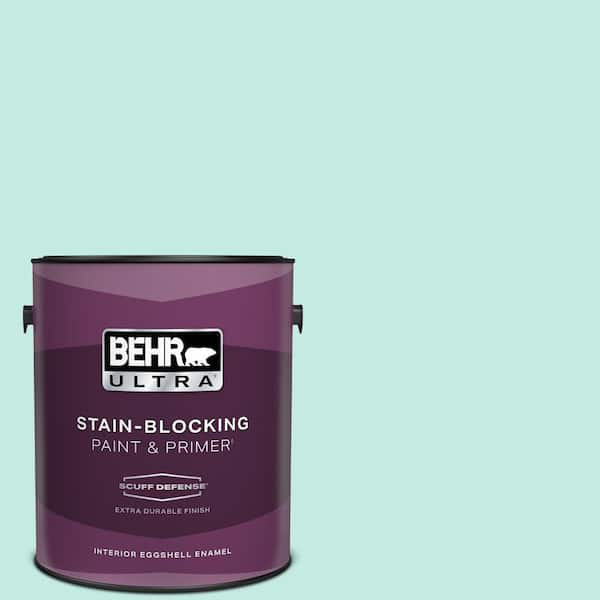 BEHR ULTRA 1 gal. #P440-2 Clear Aqua Extra Durable Eggshell Enamel Interior Paint & Primer