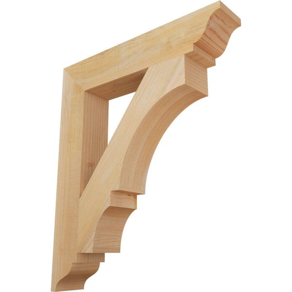 Ekena Millwork 4 in. x 26 in. x 22 in. Douglas Fir Balboa Traditional Rough Sawn Bracket
