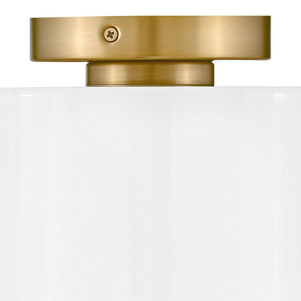 Pippa Lacquered Brass and Opal Glass Flush Mount Light