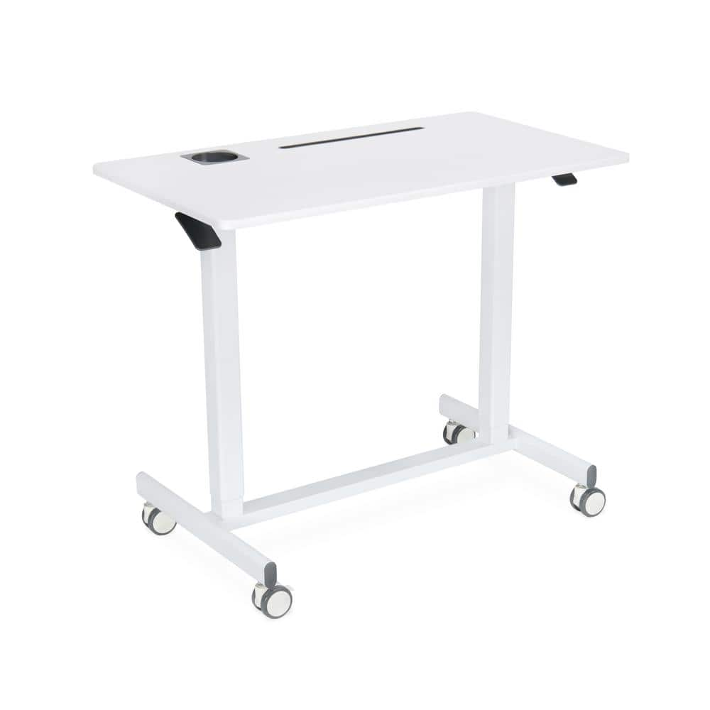 Nyhus Albin 38 in. White Rectangular Height Adjustable Sit- Standing ...