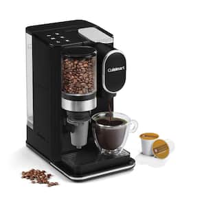 Grind and Brew Single Serve 1-Cup Black Coffee Maker with 48 oz. Water Reservoir and Conical Burr Mill