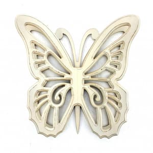 Mariana Light Yellow Rustic Butterfly Wooden Wall Decor