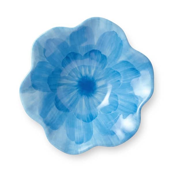 Certified International Wildflower 16 fl. oz. Blue 3-D Floral All Purpose Bowl (Set of 4)
