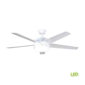 Portwood 60 in. Integrated LED Indoor/Outdoor White Ceiling Fan with Light Kit