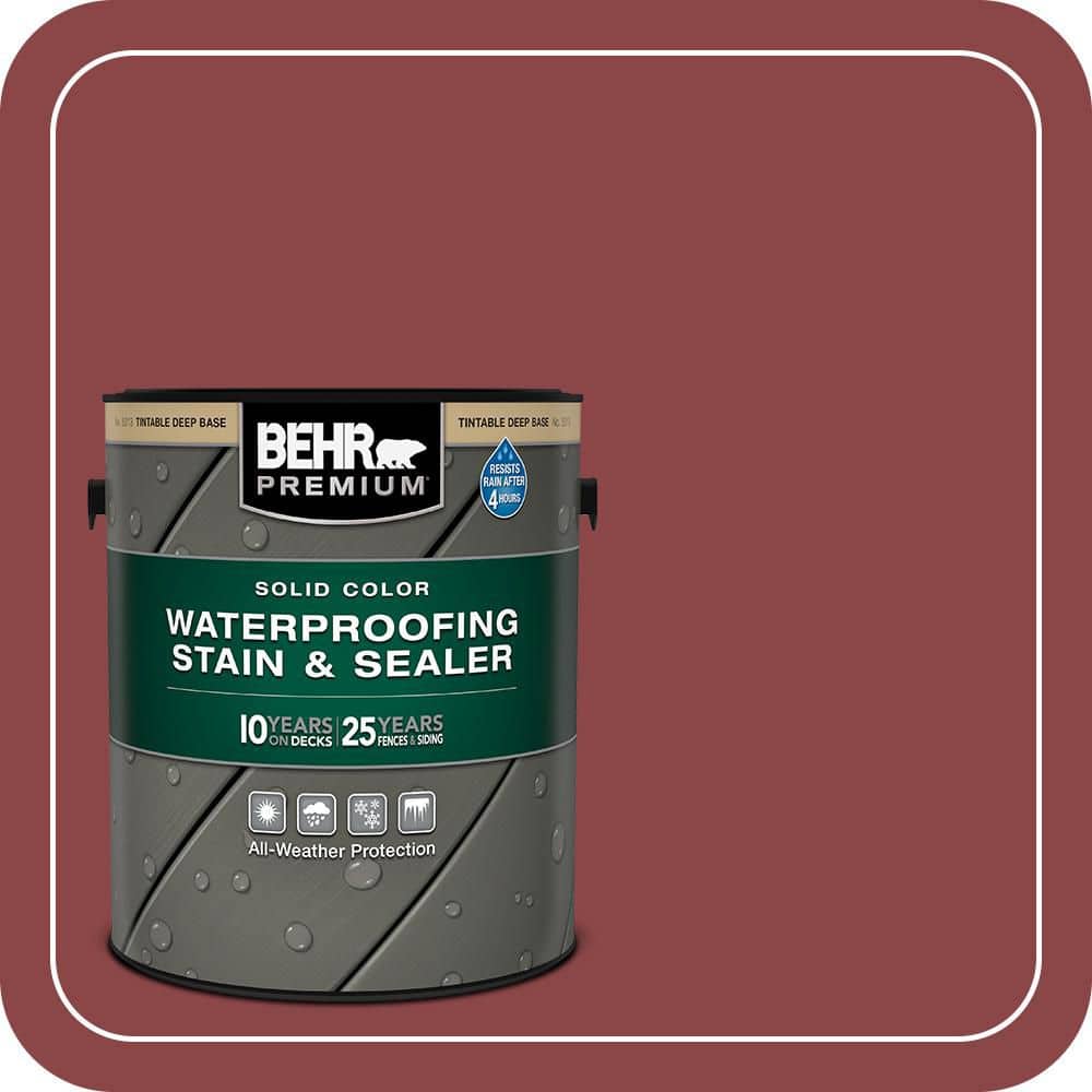 BEHR PREMIUM 1 gal. #PPU1-10 Forbidden Red Solid Color Waterproofing ...