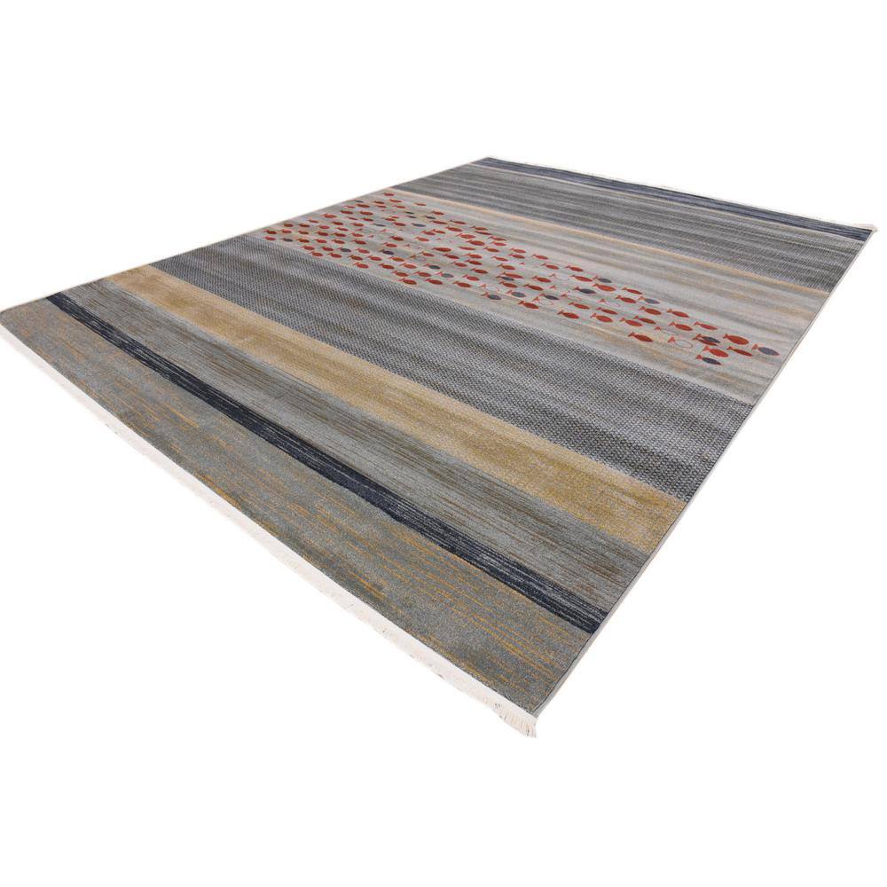 Coastal Charm Blue Stripe Indoor Rug - 9' x 12' Easy Care