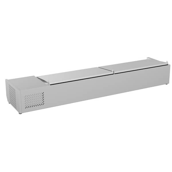 Koolmore 40 Stainless Steel Refrigerated Countertop Prep Rail in Silver - SCDC-3P-SG
