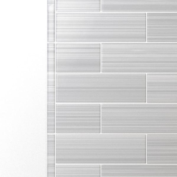 Bodesi Trim 1 in. x 12 in. Hand Painted Neutral Gray 10 Glass Tile for Kitchen Backsplash and Showers  (0.083 sq. ft./1 Each)