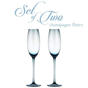 Luxurious and Elegant Blue Colored 7.3 oz. Champagne Flutes (Set of 2)