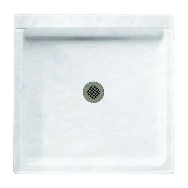 Swan 36 in. L x 36 in. W Alcove Shower Pan Base with Center Drain in Ice
