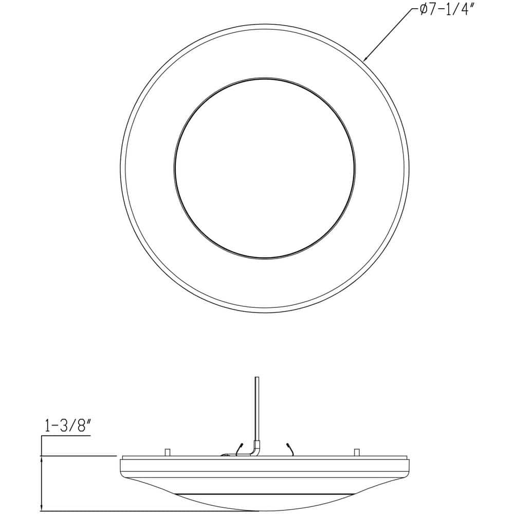 Satin White Glass LED Flush Mount Light, 7.25"