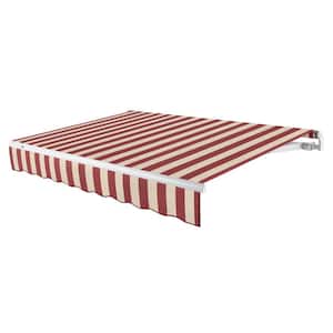 10 ft. Maui Left Motorized Patio Retractable Awning (96 in. Projection) Burgundy/Tan