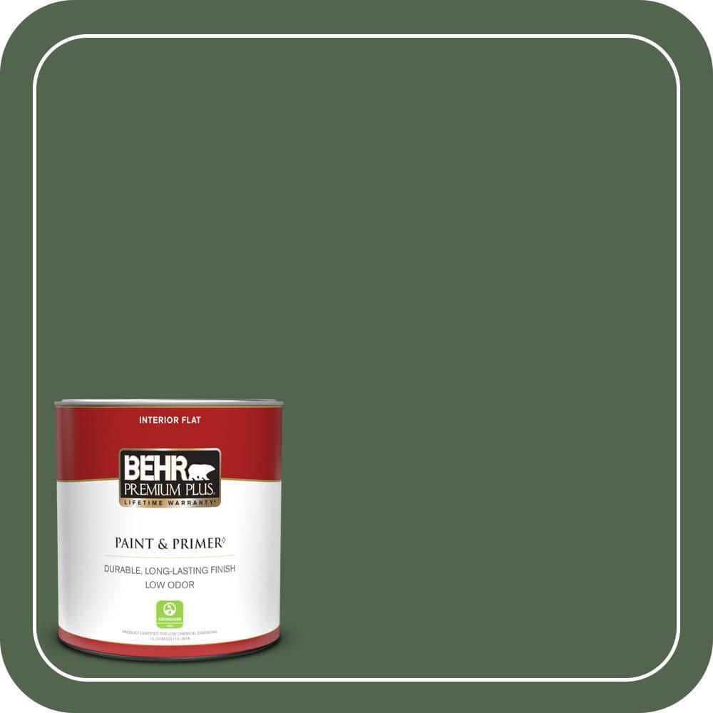 1 qt. #S410-7 Equestrian Green Flat Low Odor Interior Paint & Primer price history on PriceWatchPro