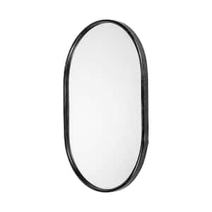 Medium Oval Black Casual Mirror (36.0 in. H x 24.3 in. W)