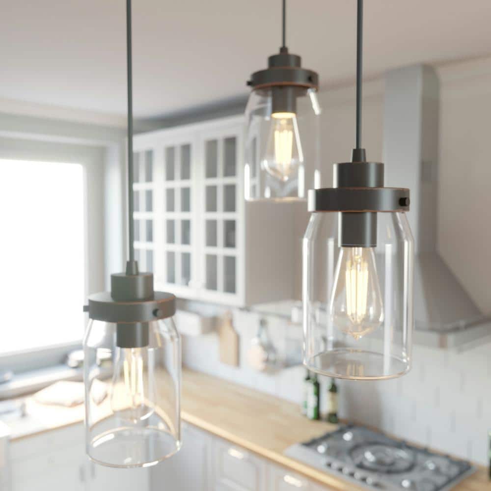 Devon Park Onyx Bengal 8.75" Rustic Cluster Jar Pendant Light