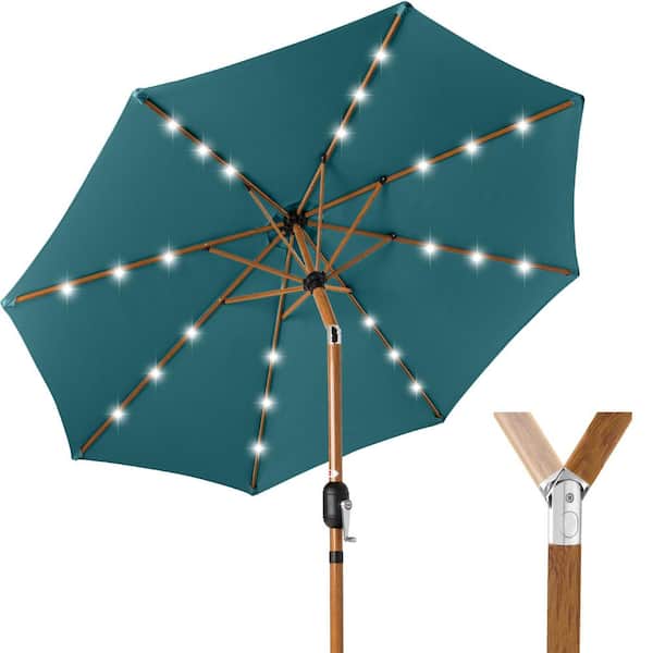 best choice products 10' solar led tilt patio umbrella 10ft Lighted Striped w/ Crank, Tilt, Push Button, 6 Ribs operated crank Best Choice Products 10ft Solar