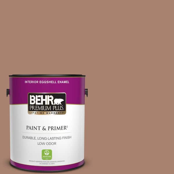 BEHR PREMIUM PLUS 1 gal. #S190-5 Cocoa Nutmeg Eggshell Enamel Low Odor Interior Paint & Primer