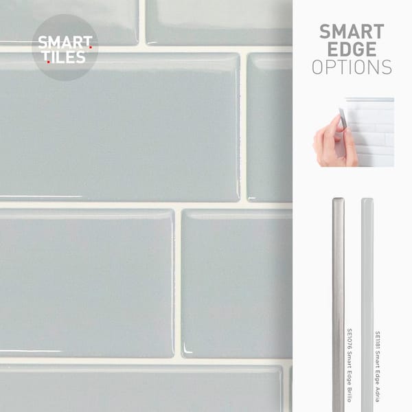 Smart Tiles Metro Blanco White Subway Peel and Stick Tile