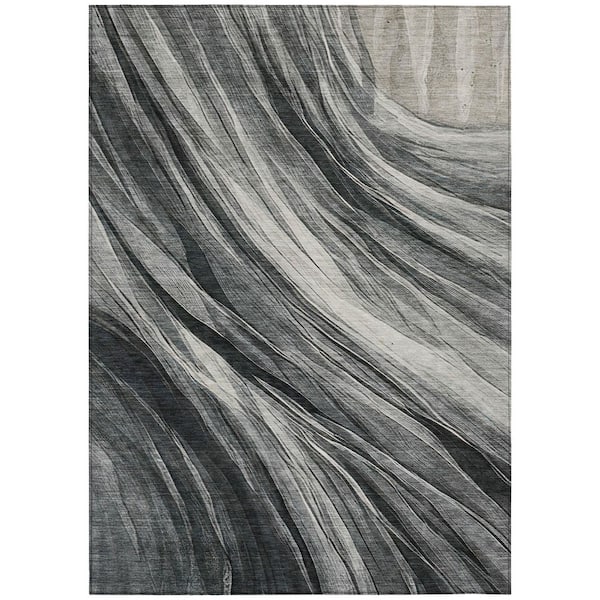 Chantille Machine Washable Indoor/Outdoor Abstract ACN2871 Gray 5 ft. x 7 ft. 6 in. Area Rug