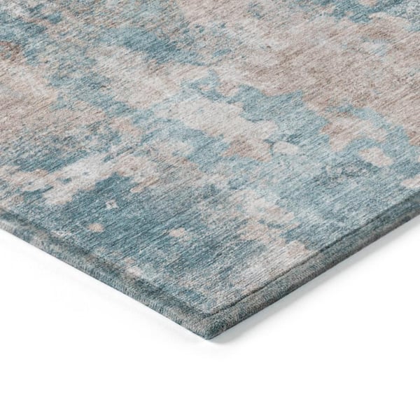 Chantille ACN573 Teal 1 ft. 8 in. x 2 ft. 6 in. Machine Washable Indoor/Outdoor Geometric Area Rug