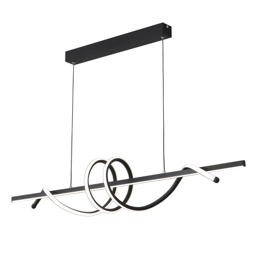 OUKANING 45Watt Modern Dimmable Integrated LED Black Geometric Design