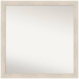 Hardwood Whitewash Narrow 29 in. W x 29 in. H Square Non-Beveled Wood Framed Wall Mirror in White