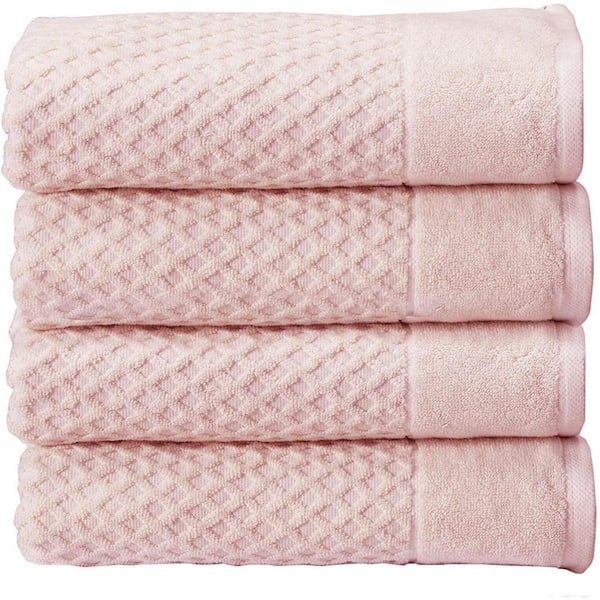 THE CLEAN STORE 100% Cotton Pink Diamond Bath Towels (4-Pack)