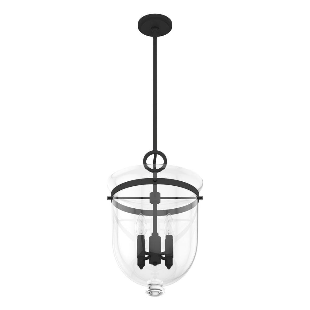 Belltown 4-Light Natural Iron and Glass Pendant