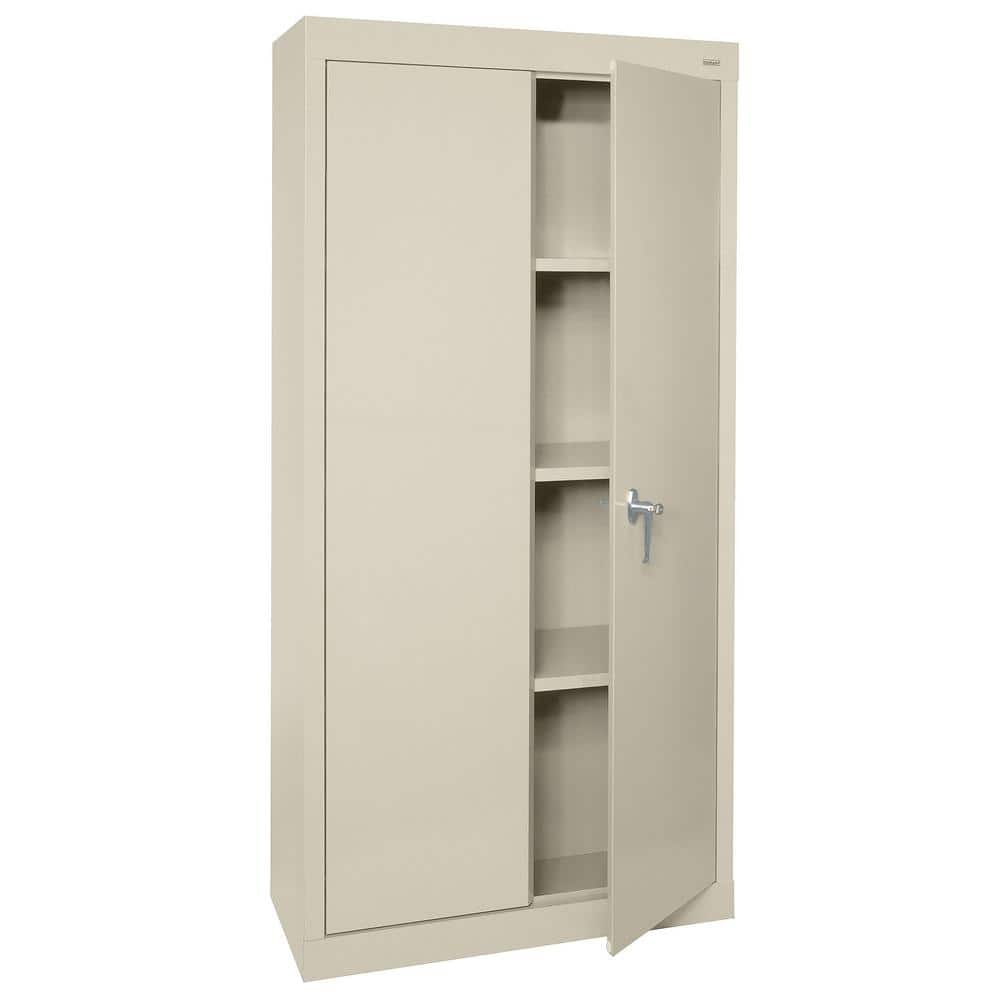 Putty Steel Freestanding Lockable Office Cabinet with Adjustable Shelving