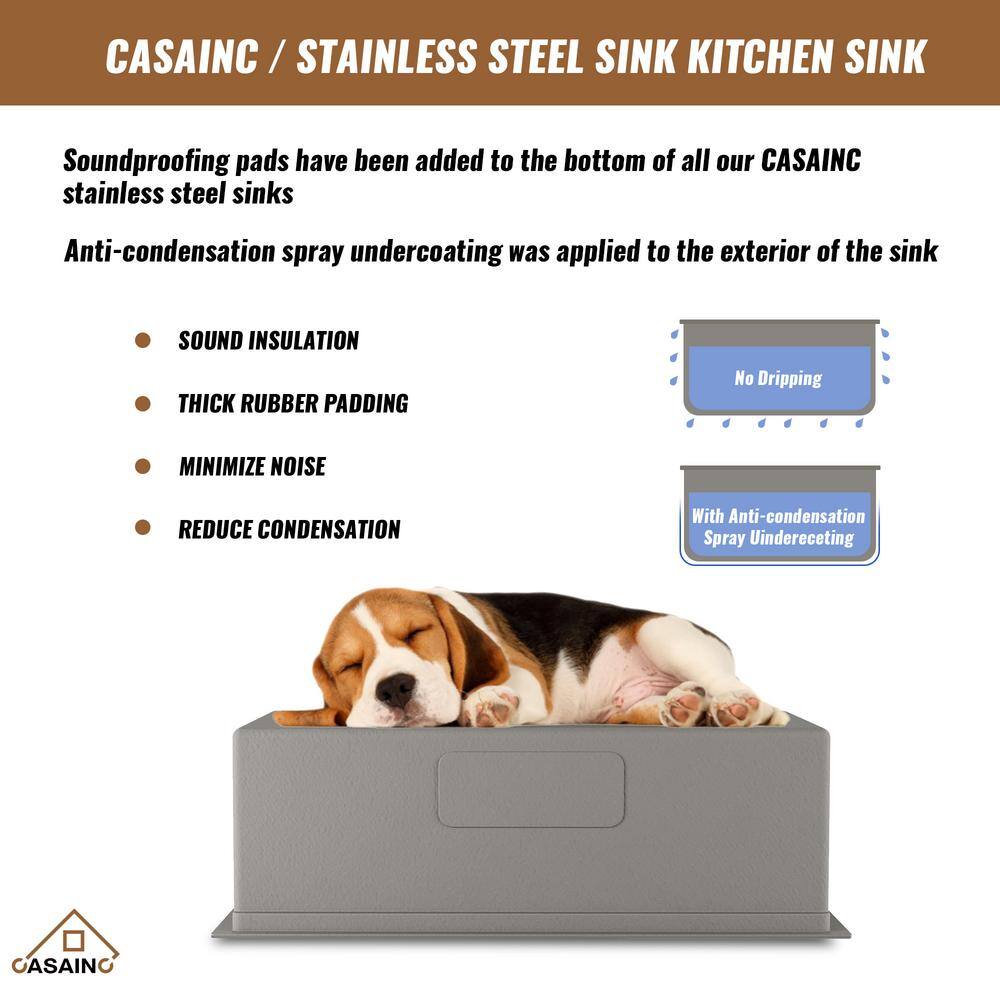 30" Stainless Steel Single Bowl Undermount Kitchen Sink with Faucet