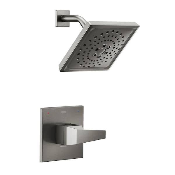 Delta Trillian 1-Handle Wall-Mount Shower Trim Kit in Lumicoat Black Stainless (Valve Not Included)