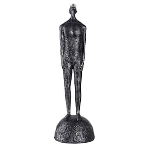 Dann Foley - Standing Figural Sculpture - Black Painted on Resin - Hill-Form Pedestal Base