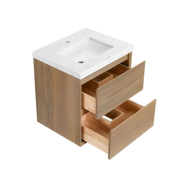LANDOLT Solenne 24 in. Single Sink Floating Bath Vanity in Natural