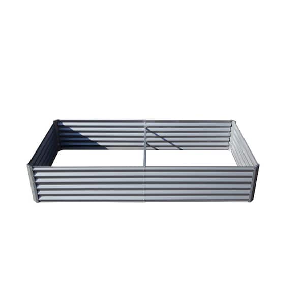Siavonce 6 x 3 x 1 ft. Galvanized Raised Garden Bed, Outdoor Planter Garden Boxes Large Metal Planter Box, Silvery